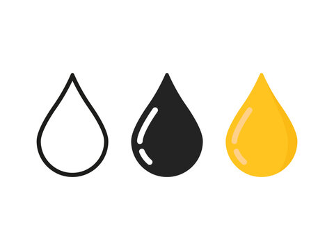 three types of oil drop in different style