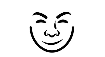 Obraz premium Joyful Face Icon, Happy Expression, Simple Smile, Vector Art
