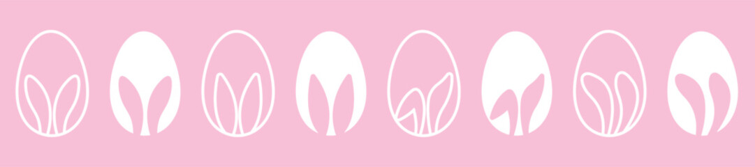 Easter egg hunting. Bunny silhouette.