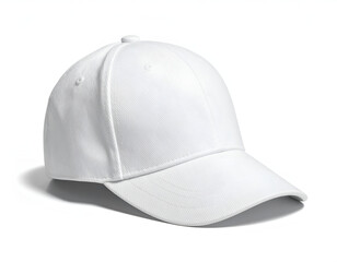 Fototapeta premium Clean white baseball cap on a white background (1)