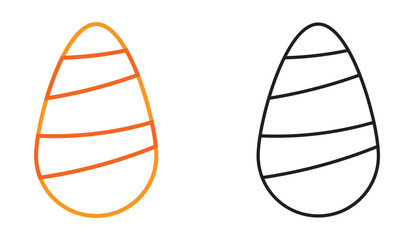 Minimal Striped Easter Eggs icon. Minimal illustration of two striped Easter eggs, with white background. 