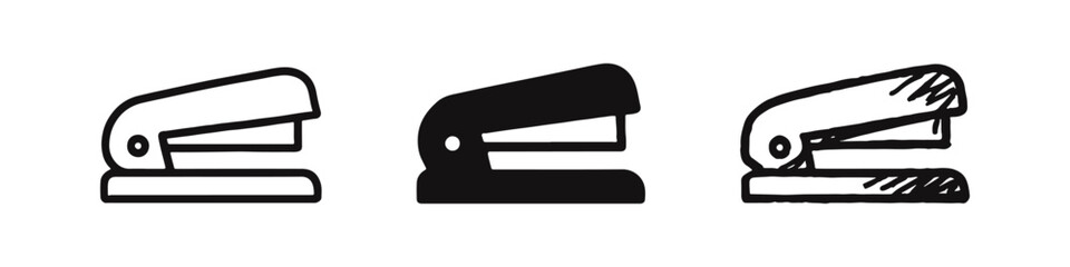 Stapler Office Supply Icon Set