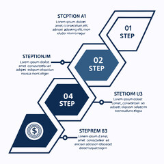 Infographic template with four steps and dollar sign