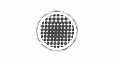 Concentric circles with gradient halftone dot pattern, abstract graphic design