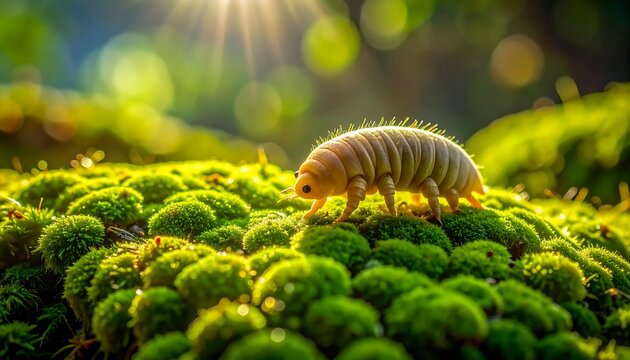 Pill Bug on Moss - A Macro View of Natures Tiny Wonders.