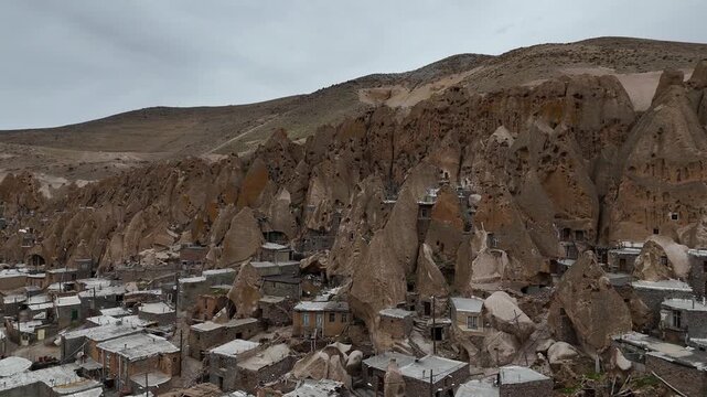 The ancient rock settlement of Kandovan in Iran