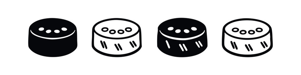 Baguette or Loaf of Bread Icon Set - Bakery Food Outline and Silhouette Vector Collection