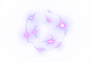 Electric blue lightning plasma orb PNG overlay with glowing thunder arcs isolated on transparent...