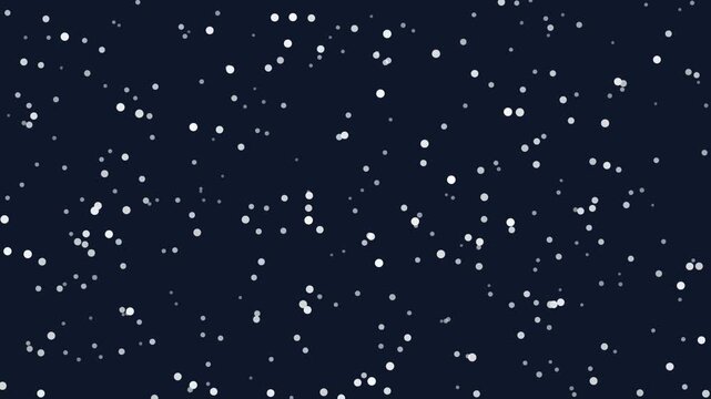 Dark Blue Night Sky with Falling White Snowflakes Gentle Winter Background