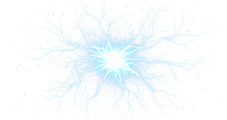 Neon blue lightning circle PNG overlay with glowing electric plasma arcs isolated on transparent background for digital portal effects