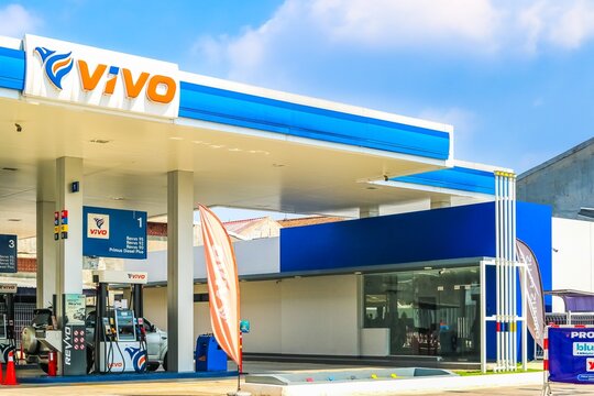 Vivo filling station or petrol station is a facility that sells fuel and engine lubricants for motor vehicles on March 27, 2026 in Bogor, Indonesia