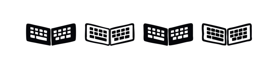 Foldable Smartphone Icons. Dual Screen Mobile Device for Apps and Productivity. © liubomir118809