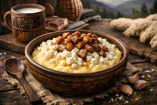 Porridge with cracklings