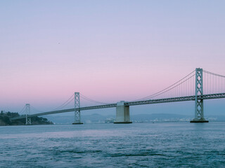 Obraz premium Bay bridge of San Francisco at sunset 