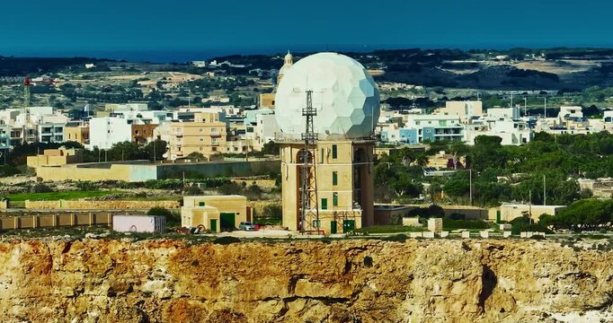 Aerial view of Dingli radar Installation in Malta
