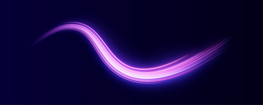Vibrant neon streaks form twisting loops in continuous motion. Motion blur adds depth and speed sensation. Ideal for futuristic or sci-fi backgrounds.