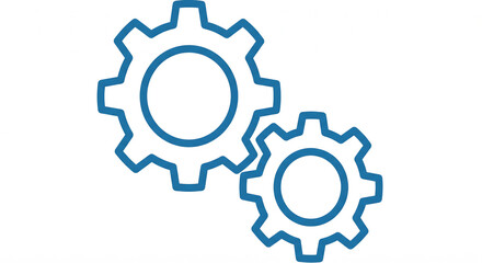Fototapeta premium Blue Gear Icon Representing Settings and Mechanism Process