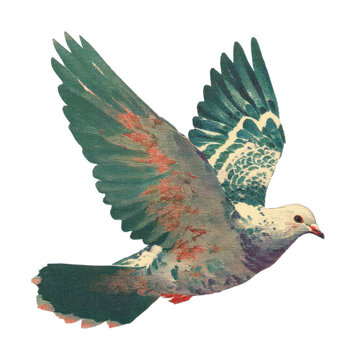 PNG Colorful dove flying illustration