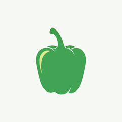 Green bell pepper vegetable illustration.