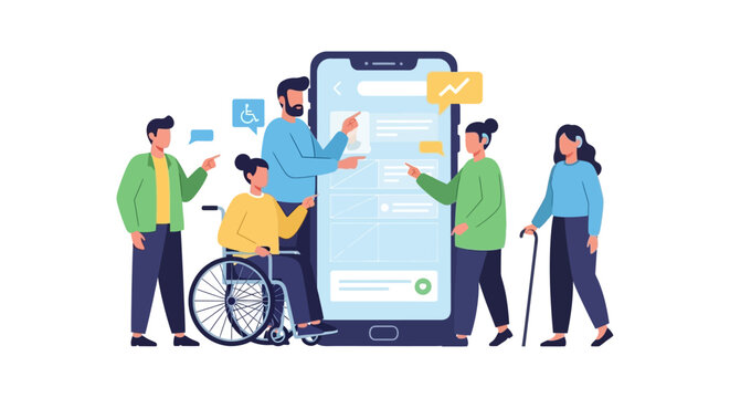 Digital Accessibility and Inclusive Design: Diverse Users Interacting with Mobile App UI
