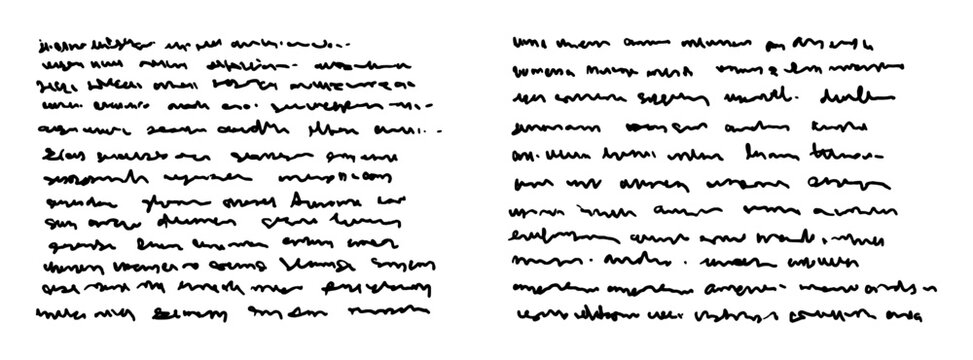 Illustration Handwriting Unreadable Text in Block Paragraph Style for Vintage Letter and Creative Background Design.