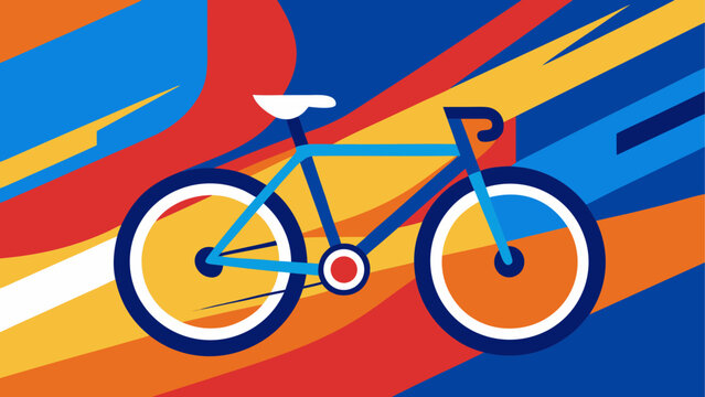 Stylized bicycle with colorful backdrop