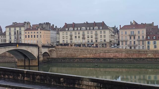 View of the city of Chalon sur Saone, Bourgogne, France