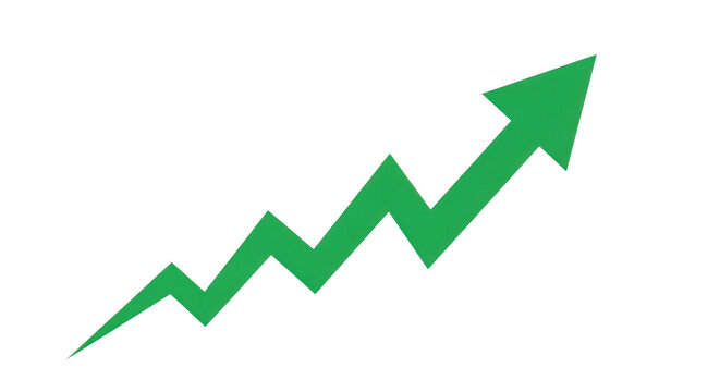 A green upward trending graph line illustrating growth and positive progress over time.