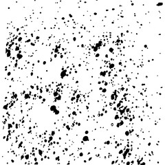 Obraz premium Black Ink Splatter on Transparent Background. Abstract Black Ink Splashes.