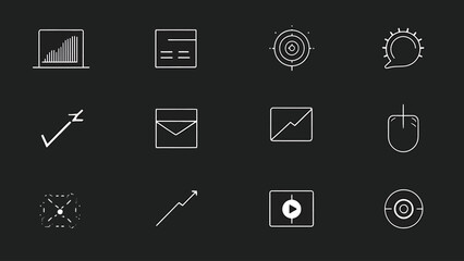 Modern Minimalist Outline Interface Icons for Digital Use