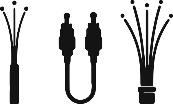 Various types of fiber optic connectors displayed in a comparative layout