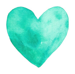 PNG Vibrant watercolor heart illustration.