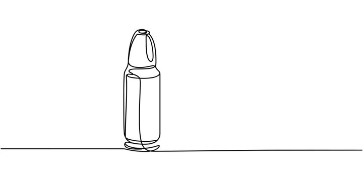 Bullet Cartridge continuous one line drawing, Single continuous line drawing of a bullets. Continuous line military bullet single line vector shot bullet pro.