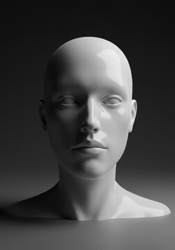 A stark, smooth, and monochromatic image depicting a featureless void, symbolizing sensory deprivation, numbness, or a blank emotional state, mental block, curved, bland