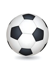 Fototapeta premium Classic Black and White Soccer Ball Illustration on White Background.