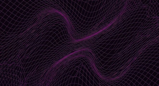 Abstract background showing a dynamic, fluid distortion effect over a grid pattern. Ideal for digital art and presentations, curve, glitch, geometry