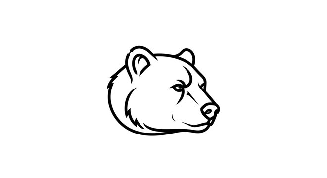Black and white bear head drawing.