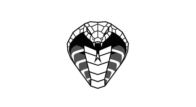 Black and white cobra head closeup.