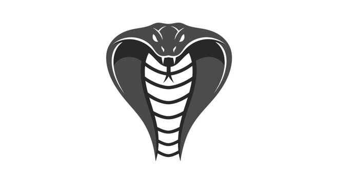 Black and white cobra head illustration.