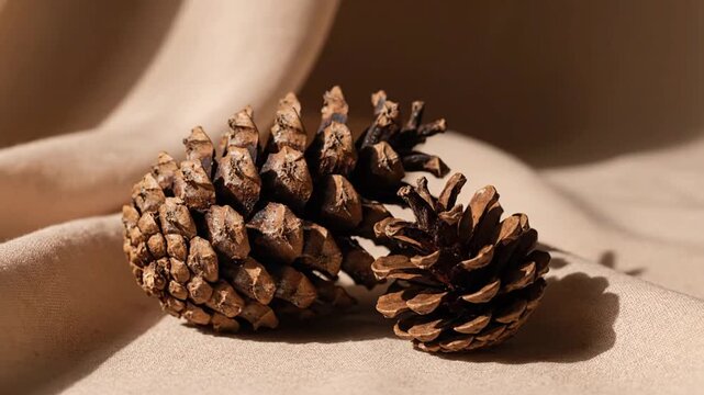 Pinecones on fabric. (1)