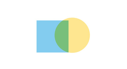 Fototapeta premium Geometric shapes in blue green yellow.