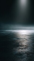 Fototapeta premium Mysterious foggy landscape with dramatic lighting over water surface