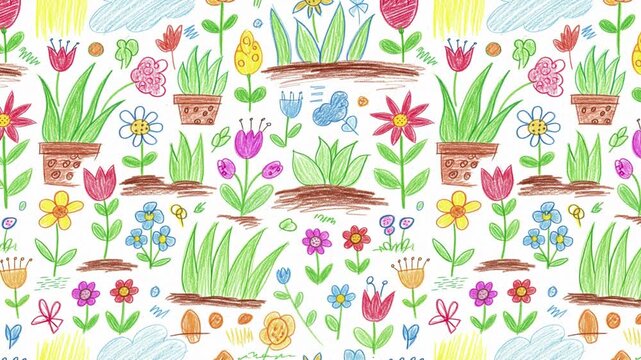 spring flowers  seamless pattern