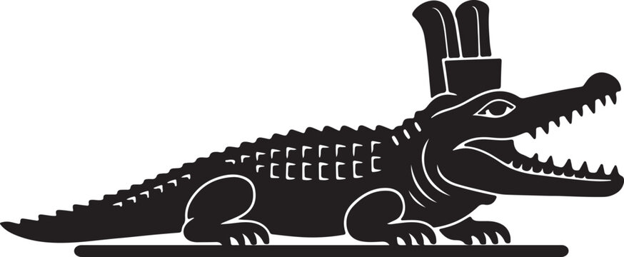 Sobek Crocodile Hieroglyph Illustration