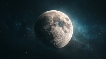 Obraz premium High-resolution image of the moon against a starry night sky