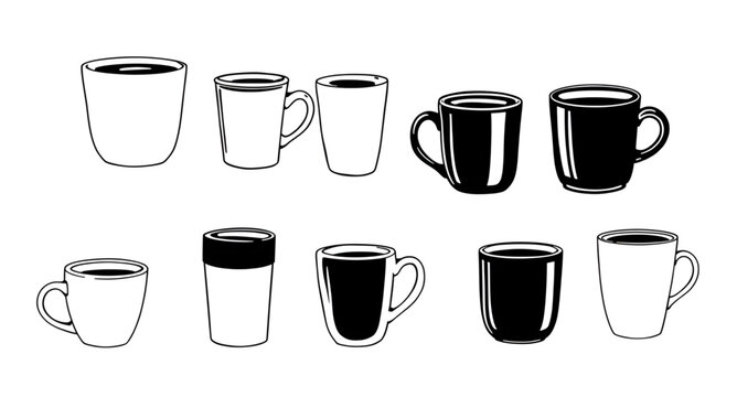 coffee, cup, mug, espresso, latte, cappuccino, mocha, americano, macchiato, beverage, drink, caffeine, cafe, barista, hot, steam, steaming, aroma, breakfast, morning, silhouette, black, shadow, outlin
