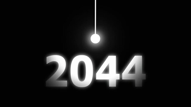 Bright Idea Lighting Up 2044 &ndash; Futuristic New Year Concept Symbolizing Innovation, Hope, Strategy and Forward Thinking Success.