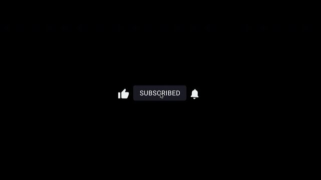 Animated Center CTA Cursor Clicking Like Subscribe and Bell Notification Icons Transparent Alpha Channel Overlay for Shorts and Reels