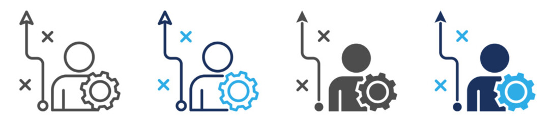 Obraz premium strategies icon set multi concept