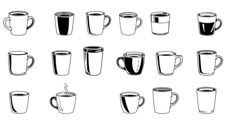 coffee, mug, cup, beverage, espresso, latte, cappuccino, americano, mocha, drink, caffeine, cafe, barista, hotdrink, steam, steaming, aroma, breakfast, morning, energy, silhouette, black, shadow, outl